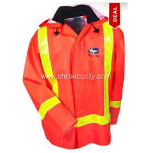 Men's Flame-Resistant High Visibility PVC Work Jacket